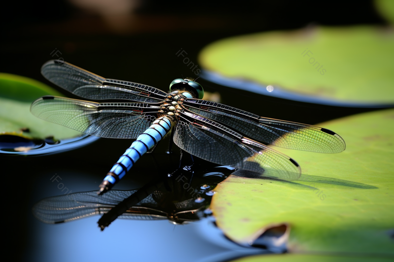 水池里有蜻蜓点水昆虫的翅膀摄影图,高清,摄影图,摄影图片,图片大全,摄影图免费下载